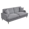 Grey 3 Seater Sofa in Woven Fabric - Payton