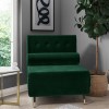 Dark Green Velvet Single Sofa Bed with Bolster Cushion - Eleni