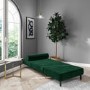 GRADE A1 - Single Sofa Bed in Dark Green Velvet with Bolster Cushion - Eleni