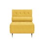 Single Sofa Bed in Yellow Velvet with Bolster Cushion - Eleni