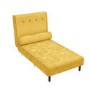 Single Sofa Bed in Yellow Velvet with Bolster Cushion - Eleni