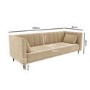 GRADE A1 - Beige Velvet 3 Seater Sofa Bed with Cushions - Sleeps 2 - Mabel