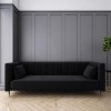 3 Seater Click-Clack Sofa Bed in Dark Grey Velvet - Mabel
