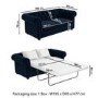 ALMOST PERFECT - Navy Velvet Chesterfield Pull Out Sofa Bed - Seats 3 - Bronte