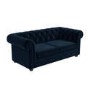 ALMOST PERFECT - Navy Velvet Chesterfield Pull Out Sofa Bed - Seats 3 - Bronte