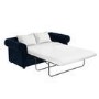 ALMOST PERFECT - Navy Velvet Chesterfield Pull Out Sofa Bed - Seats 3 - Bronte