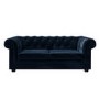 ALMOST PERFECT - Navy Velvet Chesterfield Pull Out Sofa Bed - Seats 3 - Bronte