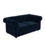 Navy Blue Velvet 2 Seater Chesterfield Sofa - Bronte