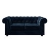 GRADE A1 - Navy Blue Velvet Chesterfield Sofa - Seats 2 - Bronte
