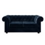 Navy Blue Velvet 2 Seater Chesterfield Sofa - Bronte