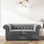 GRADE A2 - Chesterfield Sofa in Grey Velvet - Seats 2 - Bronte