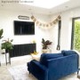 GRADE A2 - Navy Blue Velvet 2 Seater Sofa - Payton