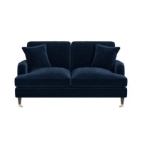 GRADE A2 - Navy Blue Velvet 2 Seater Sofa - Payton