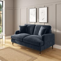 GRADE A2 - Payton Dark Blue Velvet 2 Seater Sofa