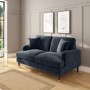 GRADE A2 - Payton Dark Blue Velvet 2 Seater Sofa