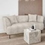 2 Seater Sofa in Cream Sheepskin Fabric - Teddy