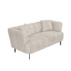 2 Seater Sofa in Cream Sheepskin Fabric - Teddy