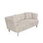 2 Seater Sofa in Cream Sheepskin Fabric - Teddy