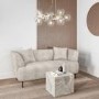 2 Seater Sofa in Cream Sheepskin Fabric - Teddy