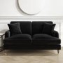 ONLY OPENED - Payton Black Velvet 2 Seater Sofa 