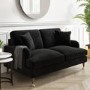 GRADE A2 - Payton Black Velvet 2 Seater Sofa 