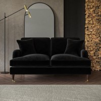 Black Velvet 2 Seater Sofa - Payton