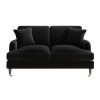 GRADE A2 - Payton Black Velvet 2 Seater Sofa 