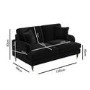GRADE A2 - Payton Black Velvet 2 Seater Sofa 