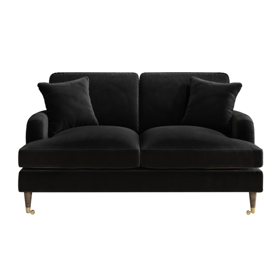 Black Velvet 2 Seater Sofa - Payton