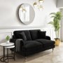 ONLY OPENED - Payton Black Velvet 2 Seater Sofa 
