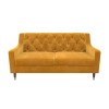 GRADE A1 - 2 Seater Sofa in Mustard Yellow Velvet with Buttoned Back - Cole