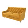 Buttoned Velvet 2 Seater Sofa in Mustard - Cole