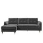 GRADE A1 - Grey L Shaped Sofa Bed in Velvet - Left Hand Facing - Sutton