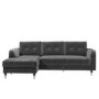 Grey L Shaped Sofa Bed in Velvet  - Left Hand Facing - Sutton