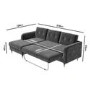 GRADE A1 - Grey L Shaped Sofa Bed in Velvet - Left Hand Facing - Sutton
