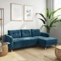 Teal Blue L Shaped Sofa Bed in Velvet  - Right Hand Facing - Sutton