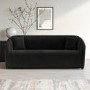 Black Velvet 3 Seater Curved Tub Sofa - Monroe