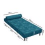 Single Sofa Bed in Teal Blue Velvet with Bolster Cushion - Eleni