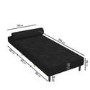 GRADE A1 - Single Sofa Bed in Charcoal Velvet with Bolster Cushin - Eleni