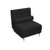 Single Sofa Bed in Charcoal Velvet with Bolster Cushion - Eleni