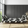 3 Seater Click-Clack Sofa Bed in Cow Print Velvet - Mabel