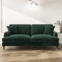 GRADE A2 - Dark Green Velvet 3 Seater Sofa - Payton