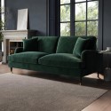SOF122 Dark Green Velvet 3 Seater Sofa - Payton