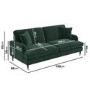 ALMOST PERFECT - Dark Green Velvet 3 Seater Sofa - Payton