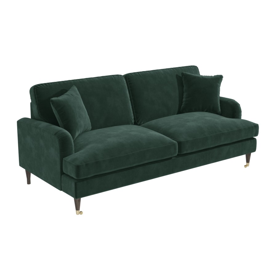 ALMOST PERFECT - Dark Green Velvet 3 Seater Sofa - Payton