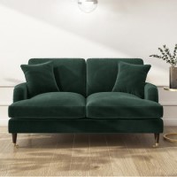 ALMOST PERFECT - Dark Green Velvet 2 Seater Sofa - Payton