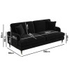 Black Velvet 3 Seater Sofa - Payton
