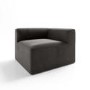 Grey Velvet Right Corner Section - Modular Sofa Piece - Hendrix