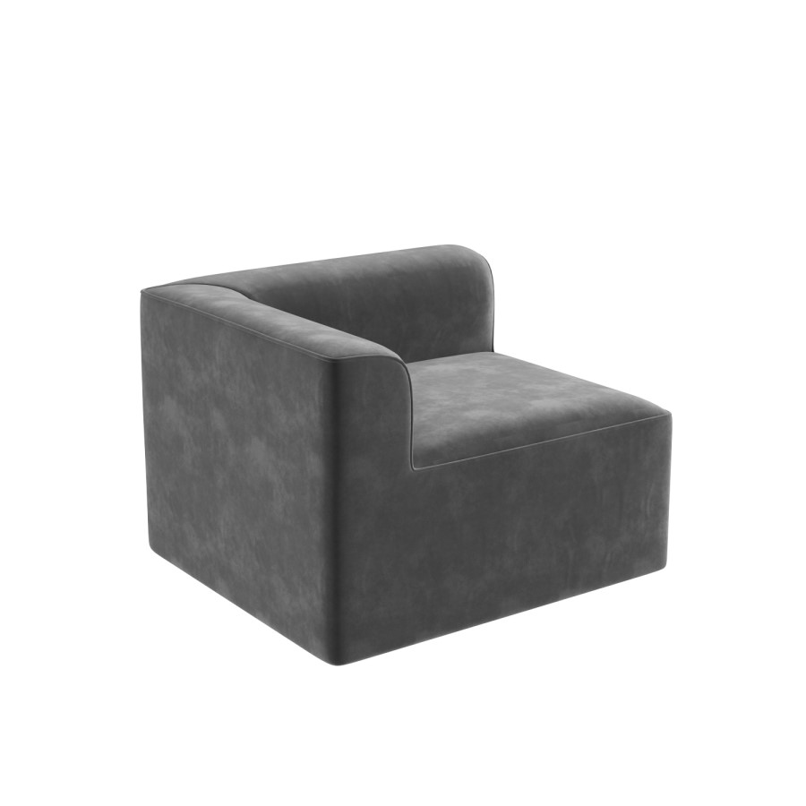 GRADE A1 - Hendrix Grey Velvet Left Corner Section