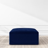GRADE A2 - Hendrix Navy Velvet Footstool